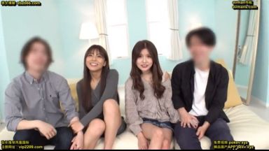 〚カップル交換〛　「えー、無理ぃ」男のテクニックが勝負の鍵か　恋人を交換して他人の彼女をイカせまくる対決のthumbnail