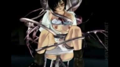 ［3Dエロアニメ］眼鏡JKが拘束されて触手に犯されてるからそれを助けに行く同級生…でも敵はかなり手ごわい上に何だかキモイのだのthumbnail