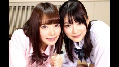 【VR】アイドル並みに可愛いJKコンビとアナタ♡超至近距離で二人に見つめられながら、チ◯ポを二人で奪い合いW騎乗位のthumbnail