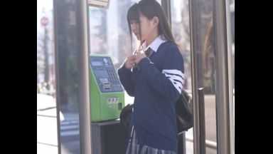 ♥公衆電話から援交の連絡「今日も中出ししませんか？…」学校では清純な女子校生の放課後エッチなパパ活アルバイトのthumbnail