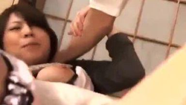 お母さんに襲い掛かりオッパイを揉み舐め足を広げてクンニ無理矢理口に入れフェラをさせ嵌めて中出ししています。のthumbnail