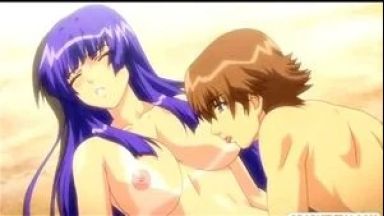 ［エロアニメ］ビーチで恋人同士がエッチし始めちゃったぞ…って感じだったんだけど思わぬ侵入者が乱入してハーレム3Pでウハウハのthumbnail